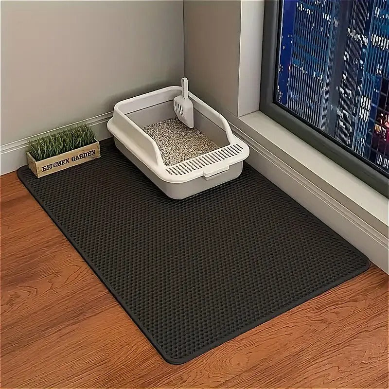Cat Litter Tray Mat, Honeycomb Double Layer Design, Urine and Waterproof Material
