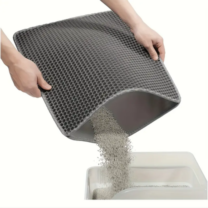 Cat Litter Tray Mat, Honeycomb Double Layer Design, Urine and Waterproof Material