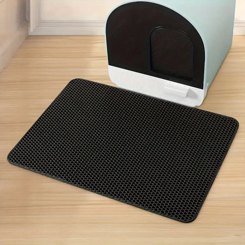 Cat Litter Tray Mat, Honeycomb Double Layer Design, Urine and Waterproof Material