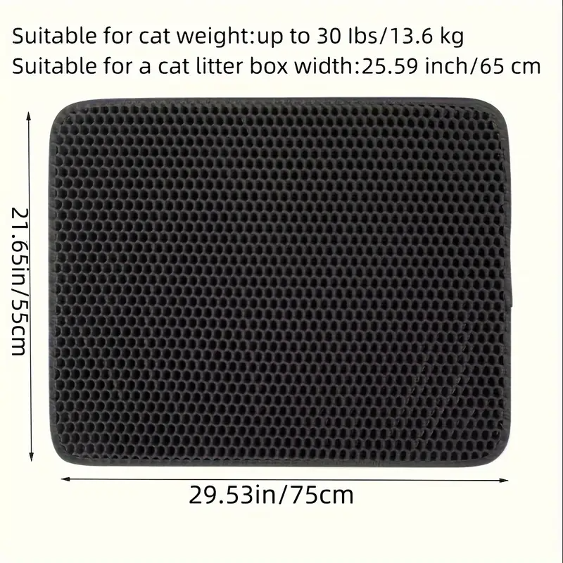 Cat Litter Tray Mat, Honeycomb Double Layer Design, Urine and Waterproof Material