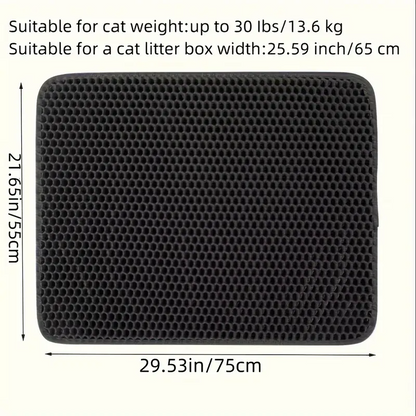 Cat Litter Tray Mat, Honeycomb Double Layer Design, Urine and Waterproof Material